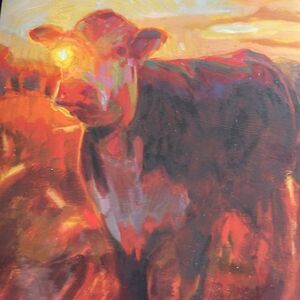Kyle Martin Giclee Digital Backlit Cow Print on Foam Core 8"x10" sticker Sealed